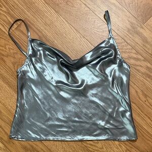 Free People Shimmering Silver Camisole